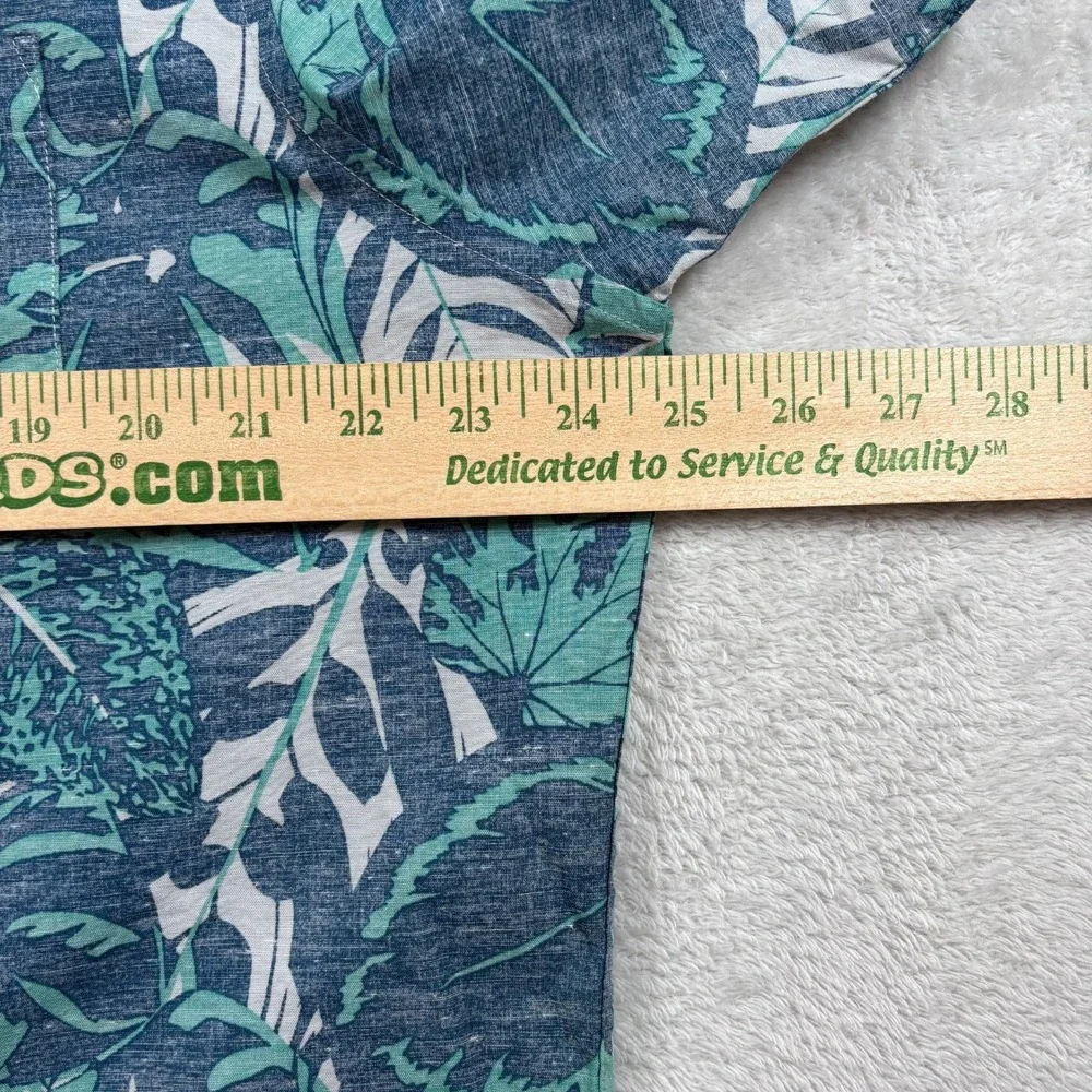 Travis Mathew Shirt‎ Mens XL Blue Cotton Floral Travel Summer Outing Button Up